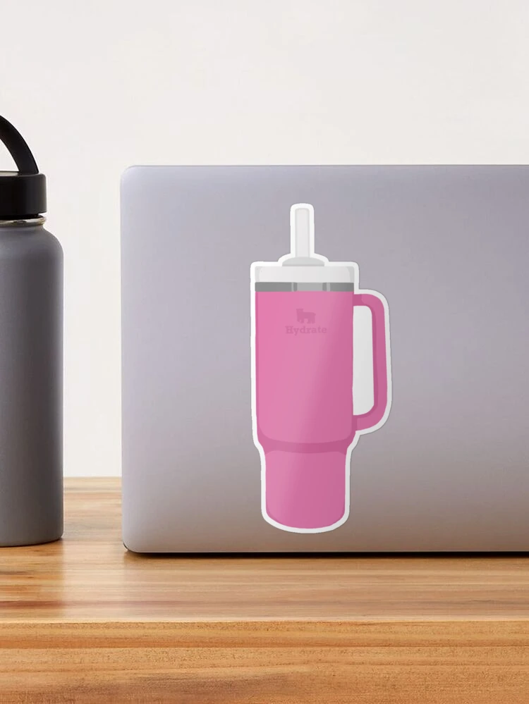 Preppy Pink Water Bottle | Sticker