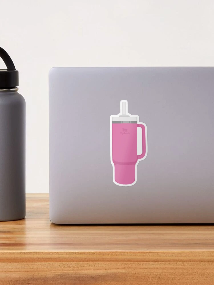 Preppy Pink Water Bottle  Sticker for Sale by preppydoodles