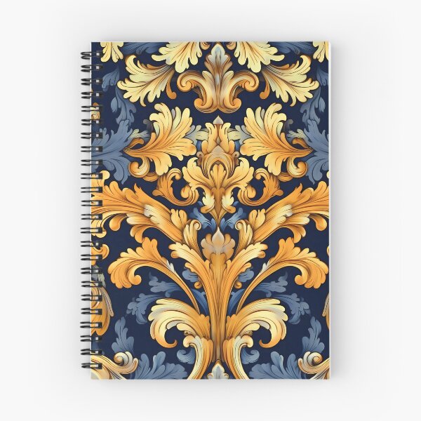 Item preview, Royal victorian vintage Aesthetic Pattern - Blue Gold Floral designed and sold by SweetWhiskers.