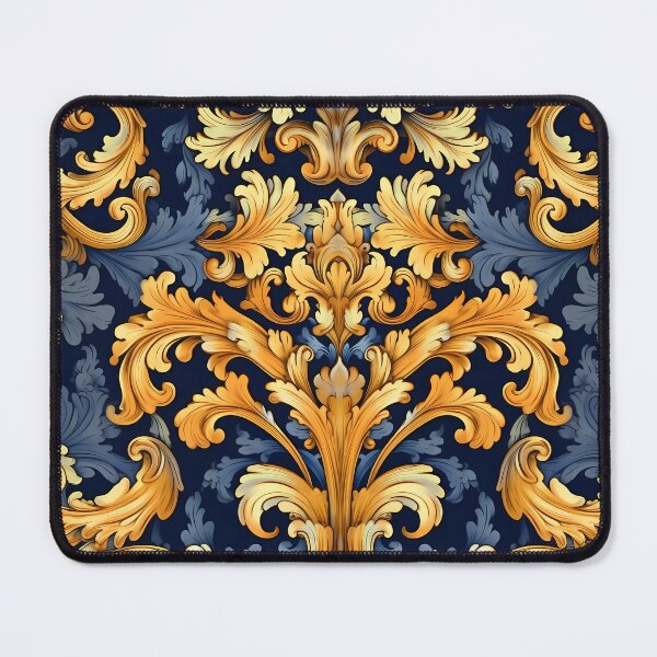 Item preview, Royal victorian vintage Aesthetic Pattern - Blue Gold Floral designed and sold by SweetWhiskers.
