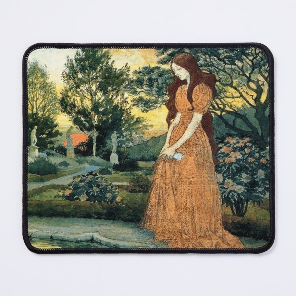 Item preview, Eugène Grasse, Young woman in a garden, Art Nouveau designed and sold by NouveauEra.