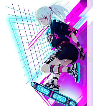 anime art , anime girl , streetwear , skateboard | Sticker