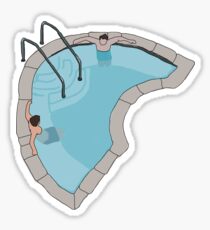 two bros chillin in a hot tub Sticker