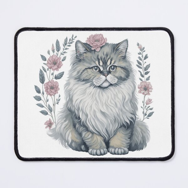 Item preview, Cute Persian Cat with flowers designed and sold by Clipartopia.