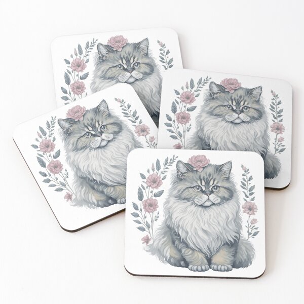 Item preview, Cute Persian Cat with flowers designed and sold by Clipartopia.