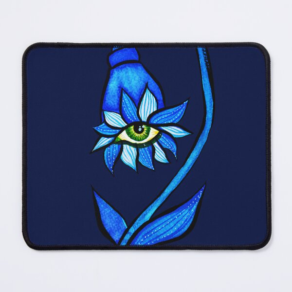 Item preview, Blue Staring Creepy Eye Flower designed and sold by Boriana Giormova.