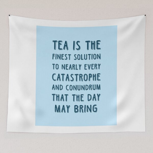 Item preview, Tea is the finest solution poster - Tea Quotes - Tea Poster - Cafe Decor - Blue - Tea lover Quotes designed and sold by Studio Grafiikka.