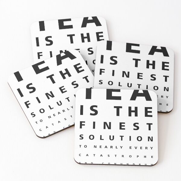 Item preview, Tea is the finest solution poster - Tea Quotes - Typography - Cafe Decor - Eye Chart - Black, White designed and sold by Studio Grafiikka.