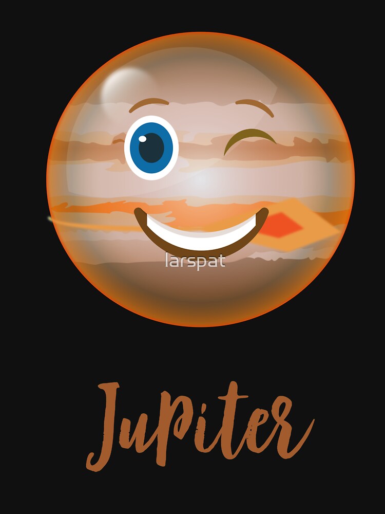 Cartoon Planet JUPITER Space Science T-Shirt Funny JUPITER face Sciences Astronomy Gift Tee by larspat