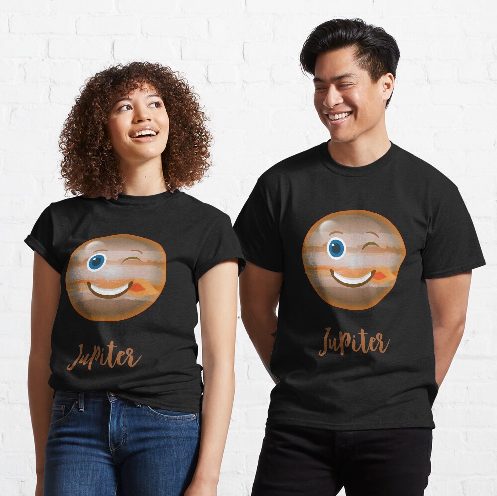 Cartoon Planet JUPITER Space Science T-Shirt Funny JUPITER face Sciences Astronomy Gift Tee Classic T-Shirt