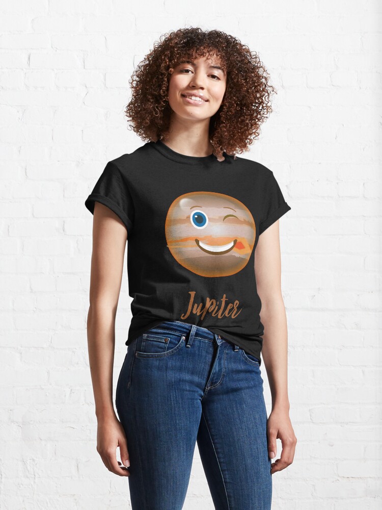 Alternate view of Cartoon Planet JUPITER Space Science T-Shirt Funny JUPITER face Sciences Astronomy Gift Tee Classic T-Shirt