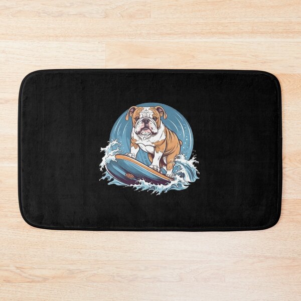 Item preview, Cute Bulldog Surfing Lover Theme Design, Bulldog Surfer Art Pet Dog designed and sold by MysteriousJ.