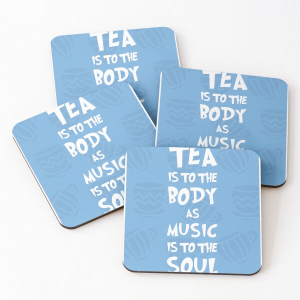 Item preview, Tea is to the body as music is to the soul - Tea Quote Poster - Tea Lover - Blue - Cafe Decor designed and sold by Studio Grafiikka.