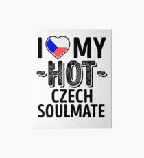 I Love My HOT Czech Soulmate - Cute Czech Republic Couples Romantic Love T-Shirts & Stickers Art Board