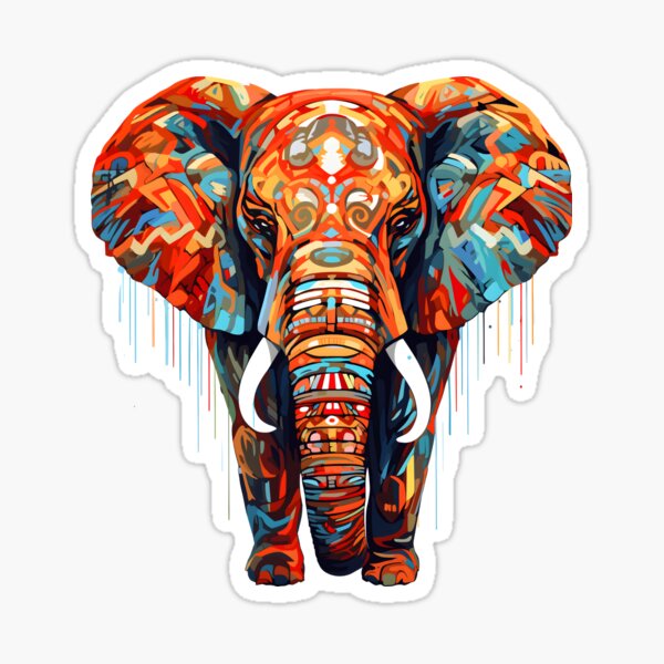 Éléphant, Illustration Animalière, Thaïlande Sticker