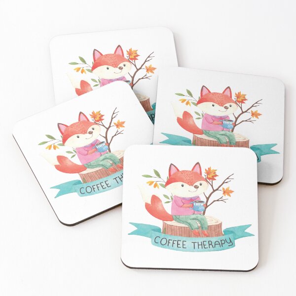 Item preview, Coffee Therapy Fox designed and sold by chillaxcats.