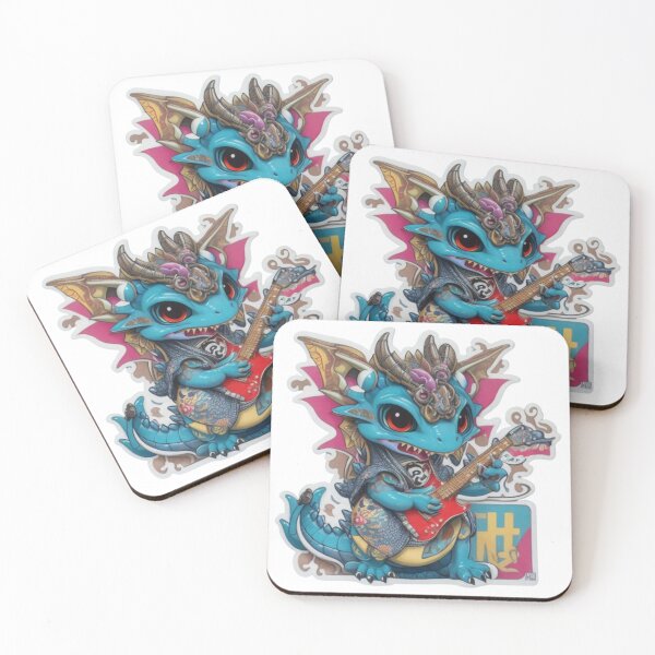 Item preview, Adorable kimono-clad dragon guitarist rocking the stage sticker and more. designed and sold by mefirefire.