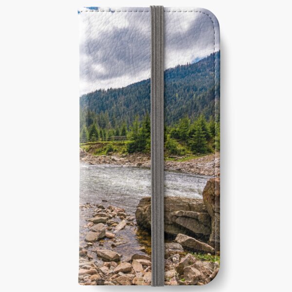 forest river with stones on shores iPhone Wallet