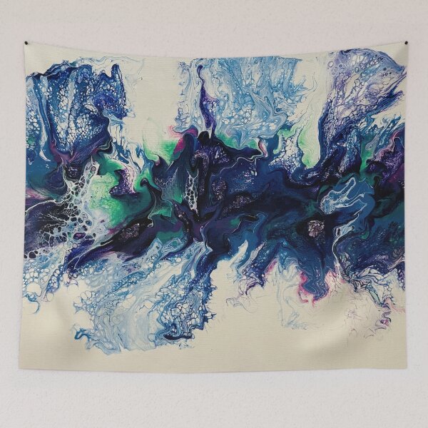 Item preview, Purple and Blue Blowout Pour Painting designed and sold by M-Proven.