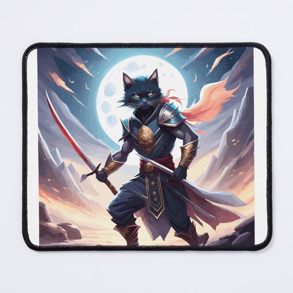Item preview, Interstellar Warrior: Katana-Wielding Feline on a Distant Planet designed and sold by YUMMY PENCIL.