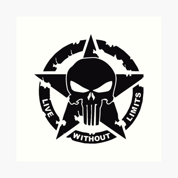 Marvel The Punisher Distressed Skull Logo1 Art Print by Sanzij