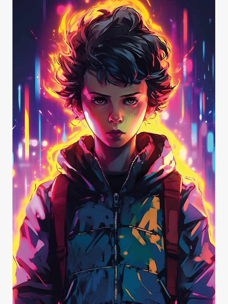 Custom Stranger Things Eleven And Demogorgon Cartoon - Stranger Things Once  Anime, HD Png Download - 1000x1934 PNG - DLF.PT
