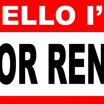 Artwork thumbnail, Hello I Am For Rent; by StickerApe