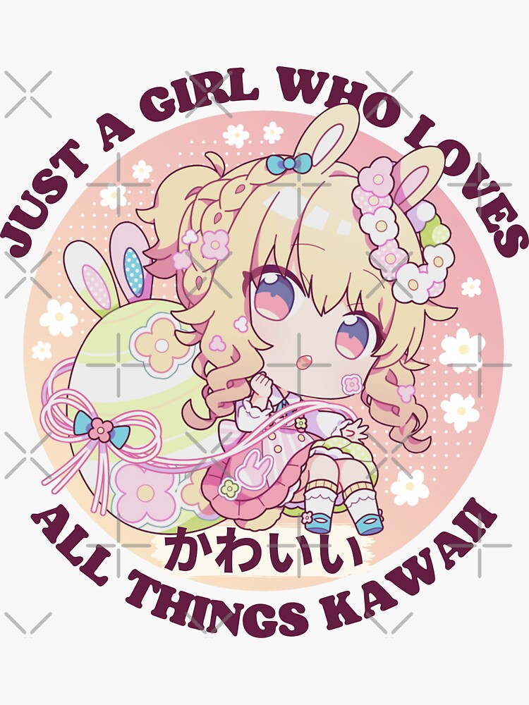 Just a Girl Who Loves All Things Kawaii I Pink Sticker for Sale by  MadeByBeata