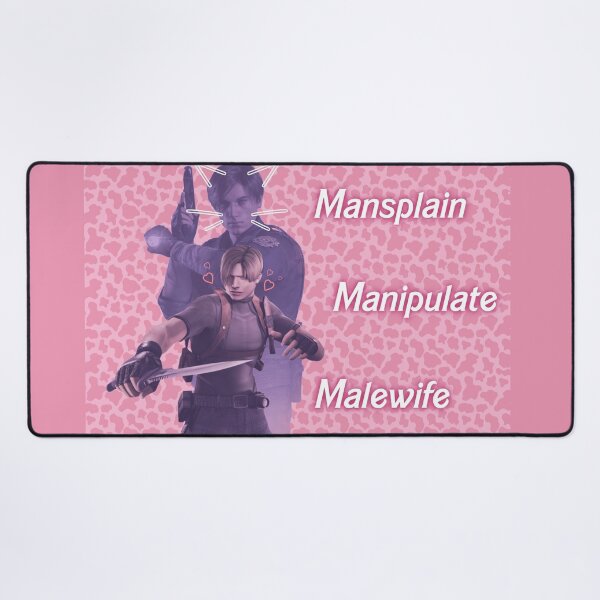 Vista previa del artículo con la obra «Mansplain, Manipulate, Malewife Leon (Vaca) VERSIÓN ROSA», diseñado y vendido por IRLPeachTea.