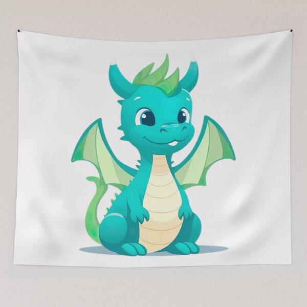 Artikelvorschau, Niedlicher Blauer Cartoon Drache - Baby Drache entworfen und verkauft von unknown-places.