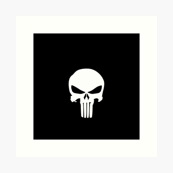 Marvel The Punisher Distressed Skull Logo1 Art Print by Sanzij