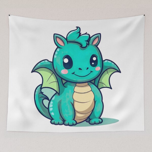 Artikelvorschau, Niedlicher Blauer Cartoon Drache - Baby Drache entworfen und verkauft von unknown-places.