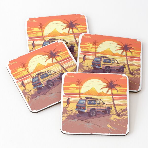 Artikelvorschau, Sunset Serenity: SUV-Flucht am Strand entworfen und verkauft von SynthPrint.