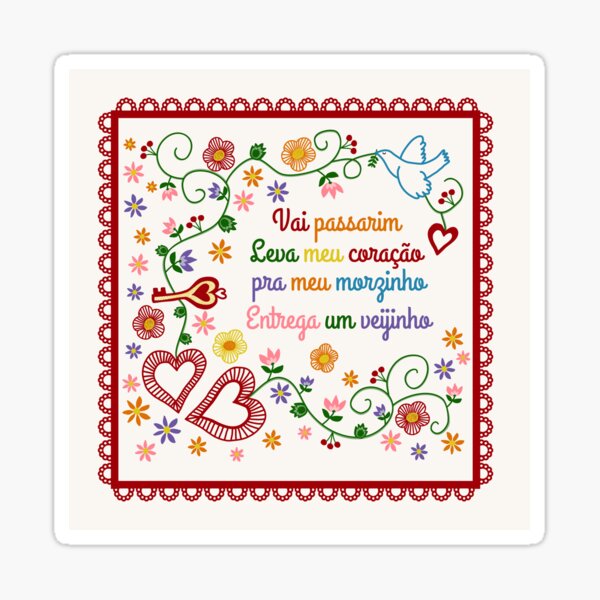 Valentines Gift or Lenço dos Namorados Sticker
