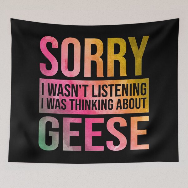 Item preview, Goose Funny Thinking About Geese in Watercolor designed and sold by XCIV.