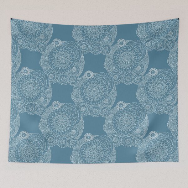 Aperçu de l'œuvre Motif Mandala Cog Bleu Pastel créée et vendue par Artistestella.