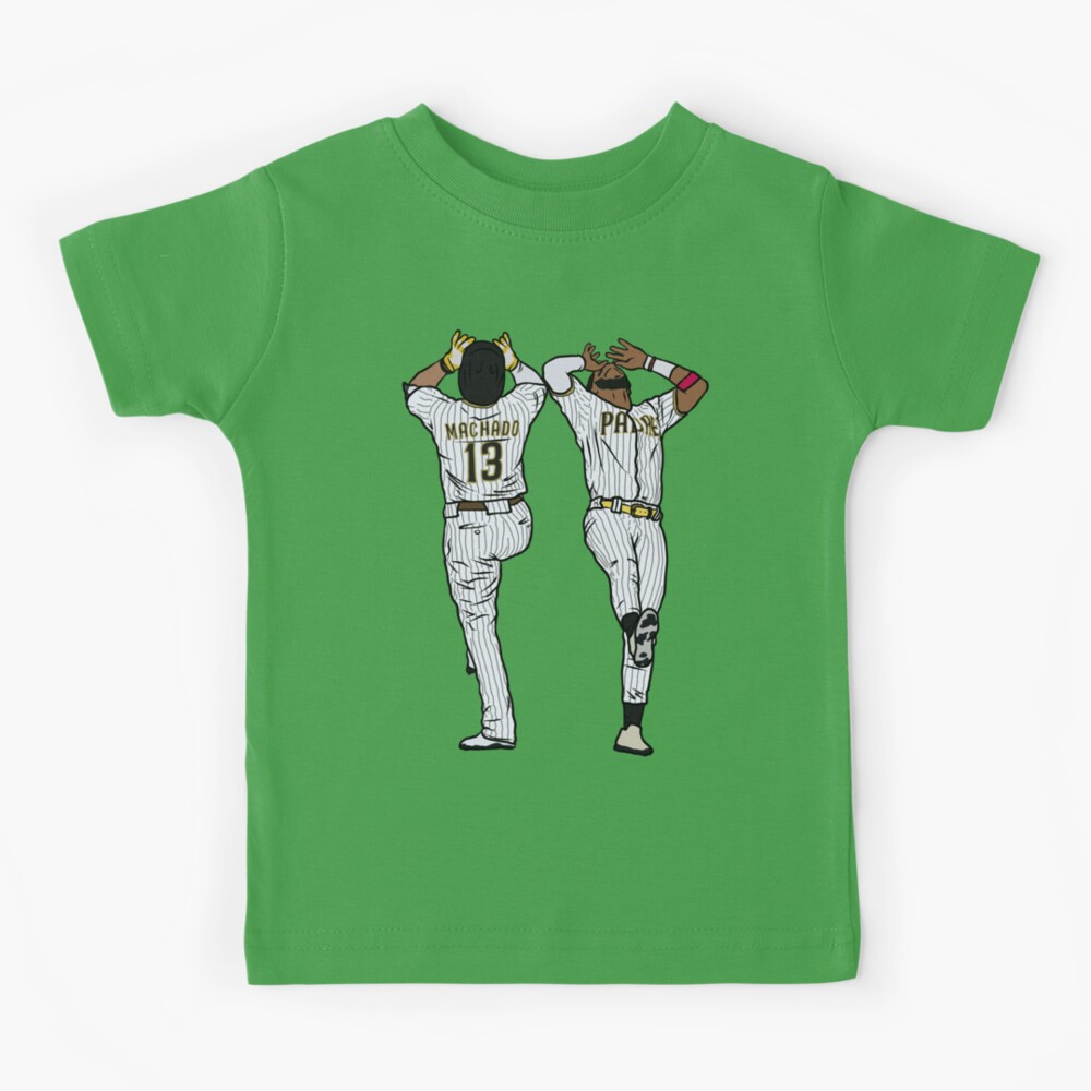 Manny Machado and Fernando Tatis Jr Celebration San Diego T-Shirt (as1,  Alpha, s, Regular, Regular, Black)