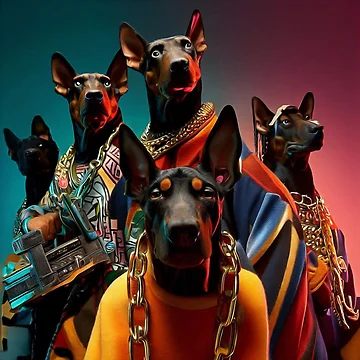 Artwork thumbnail, Antropomorphic Rapper Dogs by thematics