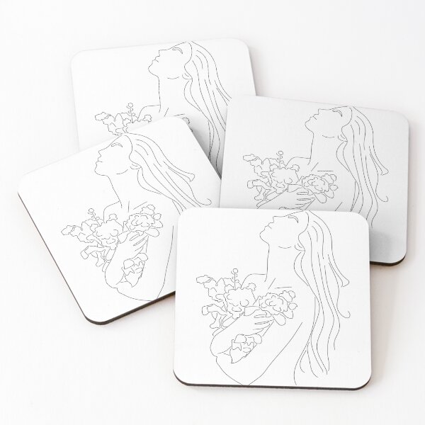 Item preview, Line Art Woman With Flowers designed and sold by Mirosi-S.