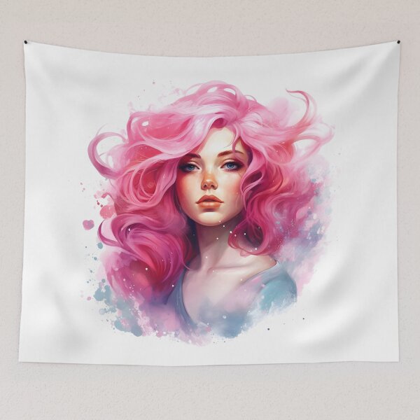 Item preview, Pink Haired Beautiful Lady designed and sold by CATWOLF AI.