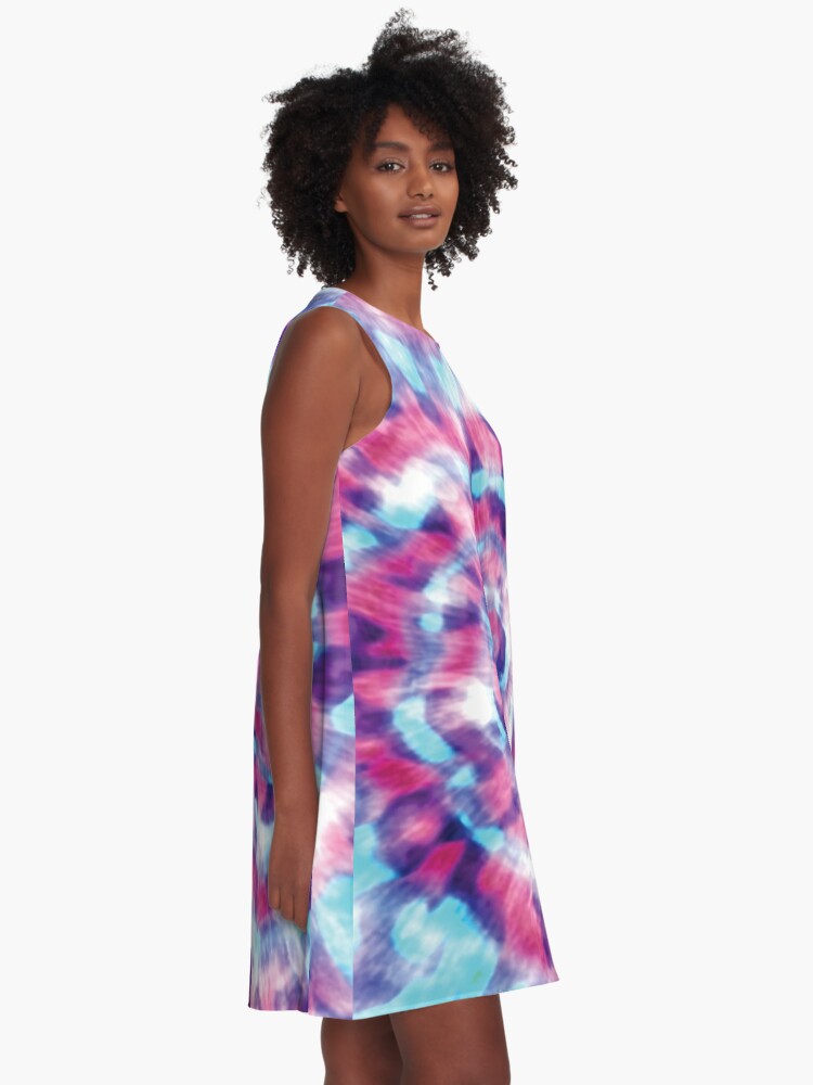 Tie dye pink store and blue dress