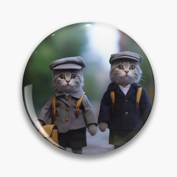Artikelvorschau, Two little homeless kittens in a raincoat and beret on the street entworfen und verkauft von aiphotosart.