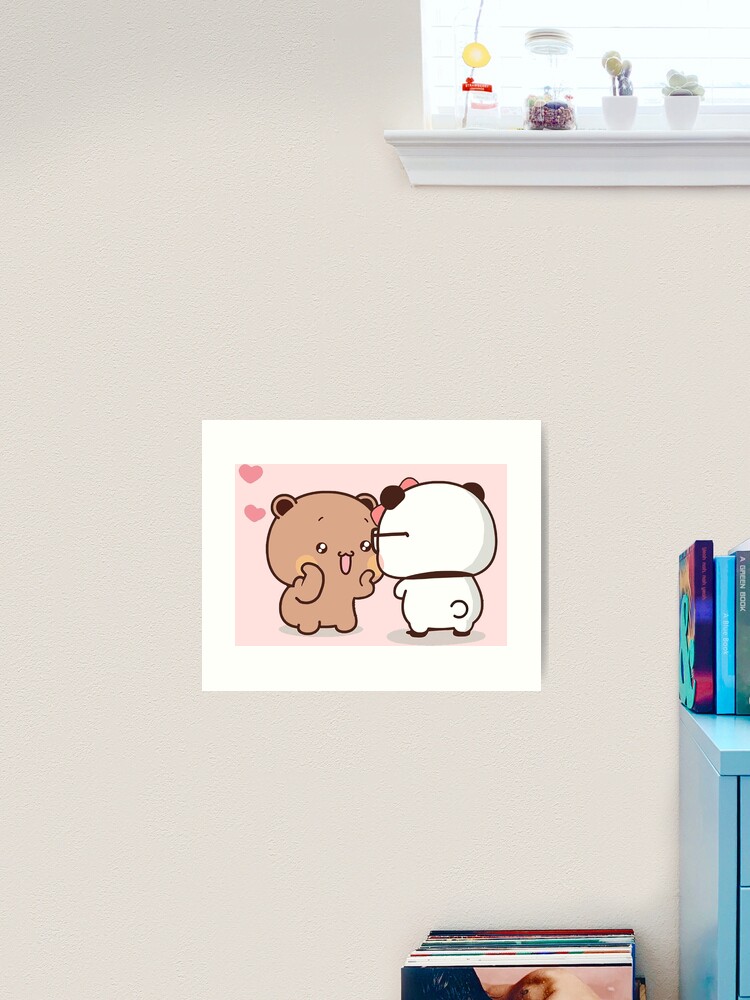 Bubu and Dudu, Cute Bear Couple, Panda Yier, Bubu Brownie Bear Sticker  Sticker Art Print for Sale by valeriehsin