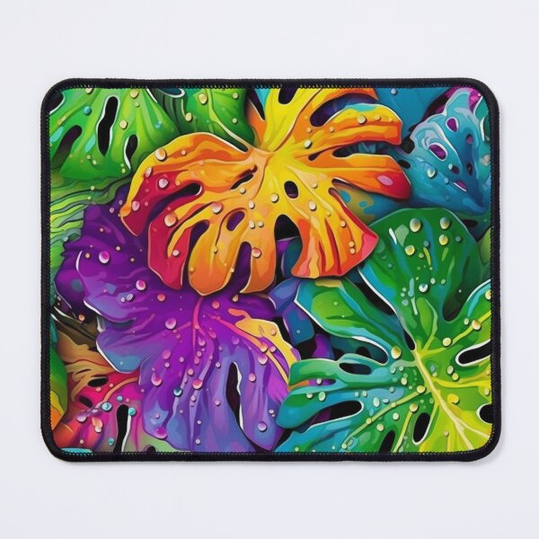 Item preview, Rainbow monstera pattern designed and sold by BloodRubyz.