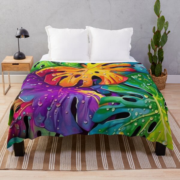 Item preview, Rainbow monstera pattern designed and sold by BloodRubyz.