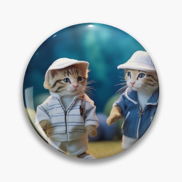 Item preview, Two cats playing golf on a green background. Selective focus. designed and sold by aiphotosart.