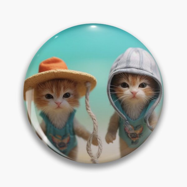 Artikelvorschau, Cute little kittens in a hat and dress on the beach. entworfen und verkauft von aiphotosart.