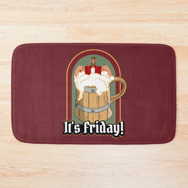 Item preview, It's Friday Man In a Wooden Beer Mug designed and sold by Sfumata Illustration.