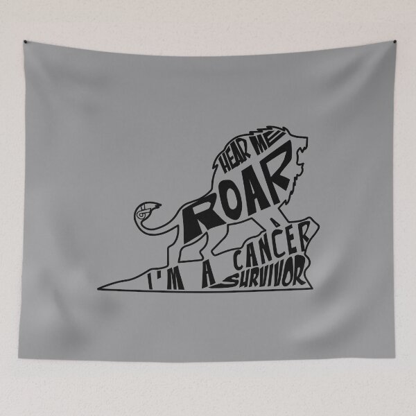 Item preview, brian cancer Awareness gray ribbon hear me roar I am a cancer survivor  designed and sold by shaderepublic.