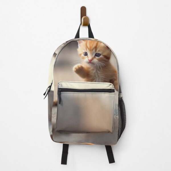 Item preview, Cute little kittens in a hat walking on the street. Selective focus. designed and sold by aiphotosart.